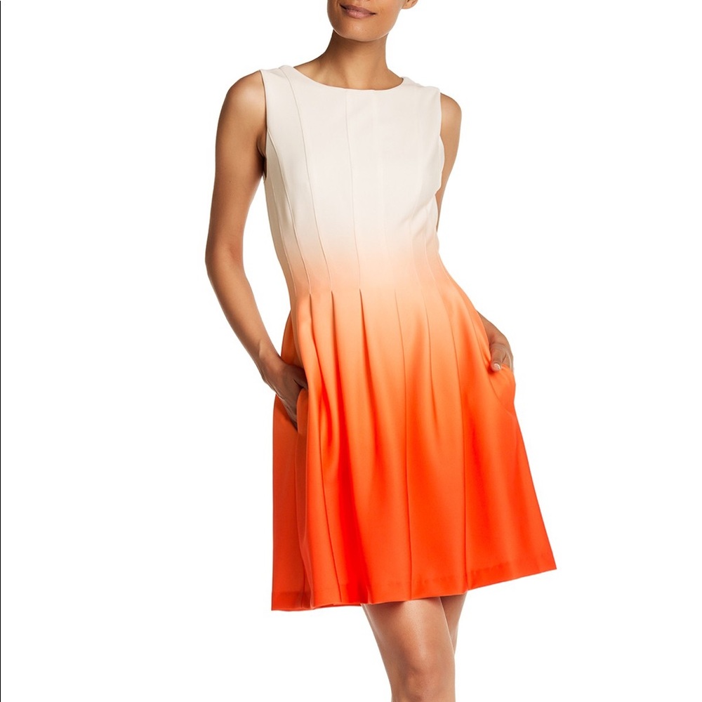 Calvin Klein - Dip-Dye Ombré Fit & Flare Dress